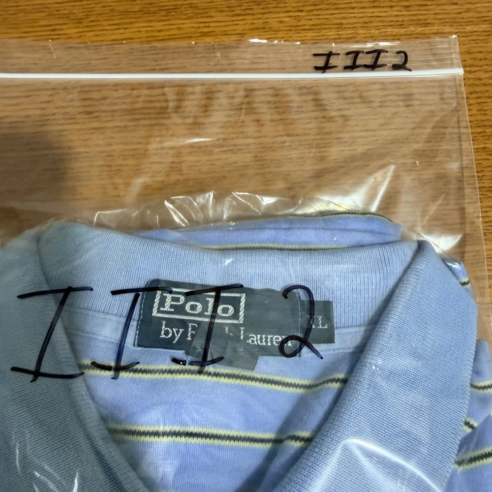 Polo Ralph Lauren Mens XL Blue Striped Short Sleeve Cotton Polo Shirt Preppy